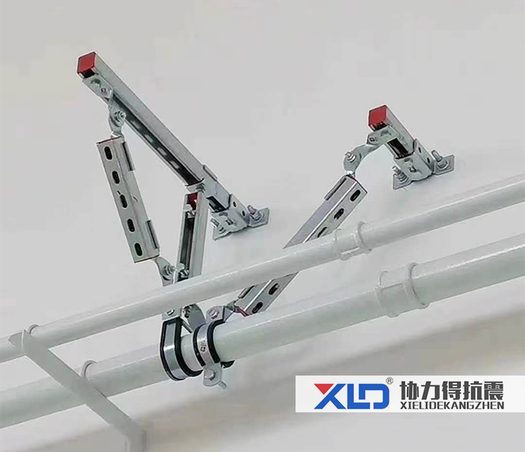 水管縱向抗震支架如何在混泥土立柱上安裝實拍圖片