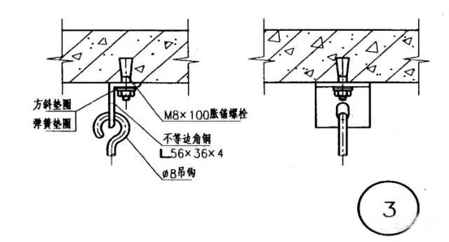 臥式風(fēng)機(jī)盤管吊桿與樓板固定圖紙